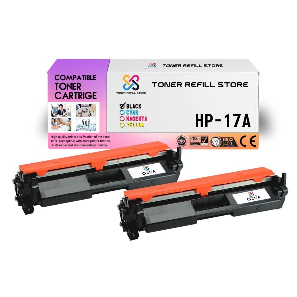 2Pk TRS 17A CF217A Black Compatible for HP LaserJet M102a M102w Toner Cartridge