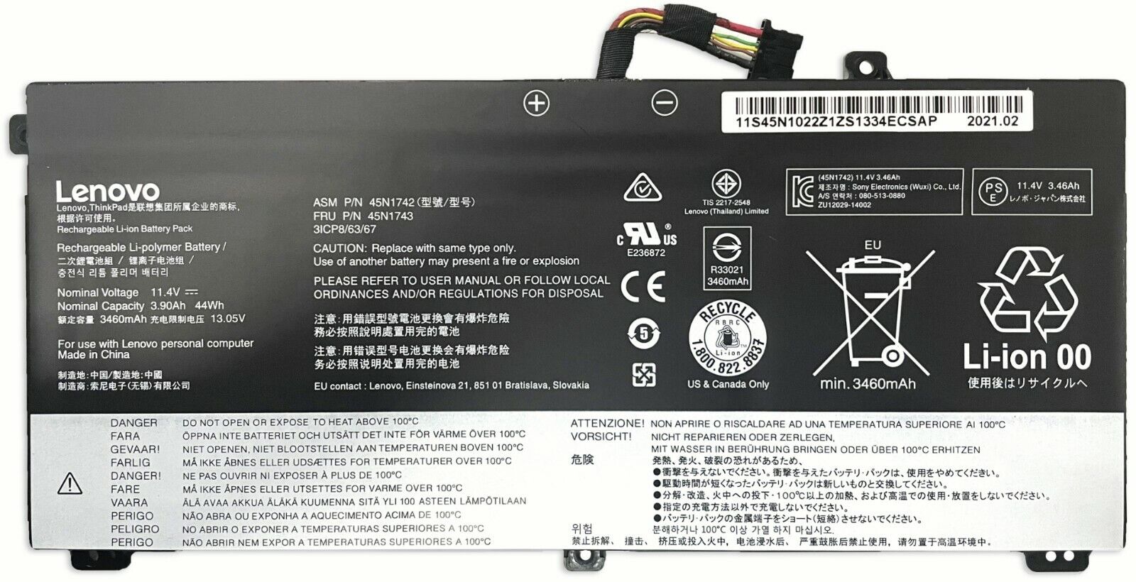 Genuine 45N1742 45N1740 45N1741 Battery for ThinkPad T550 T550s W550 45N1743 NEW