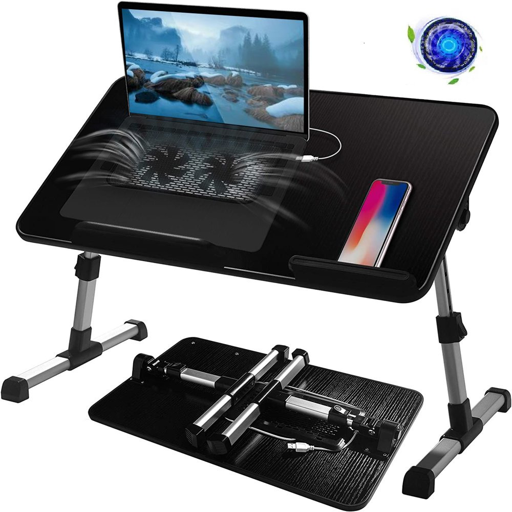 Adjustable Laptop Desk Table for Bed, Foldable Computer Stand [Large Size] Tilt