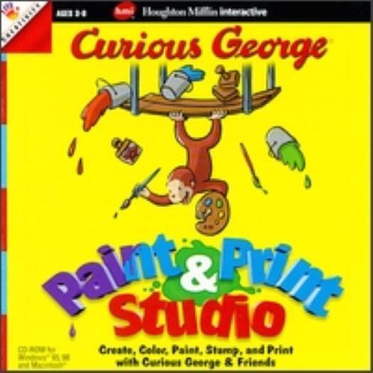 Curious George Paint & Print Studio PC MAC CD learn drawing picture canvas stamp
