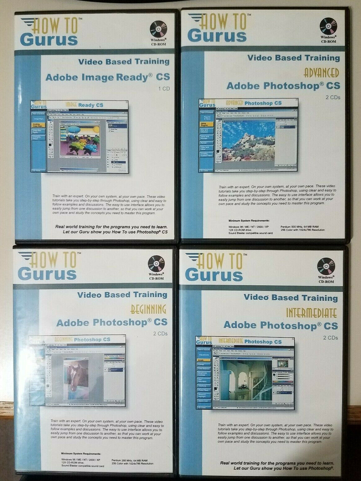 How to Gurus Video Based Training CD Rom Adobe Photoshop CS Windows Lot Advanced