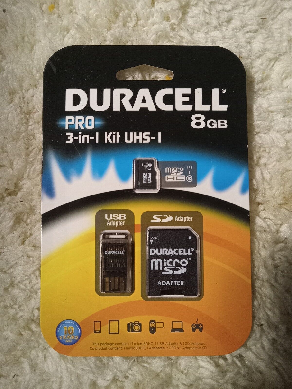 Duracell PRO 3- IN-1  UHS 8 GB NEW