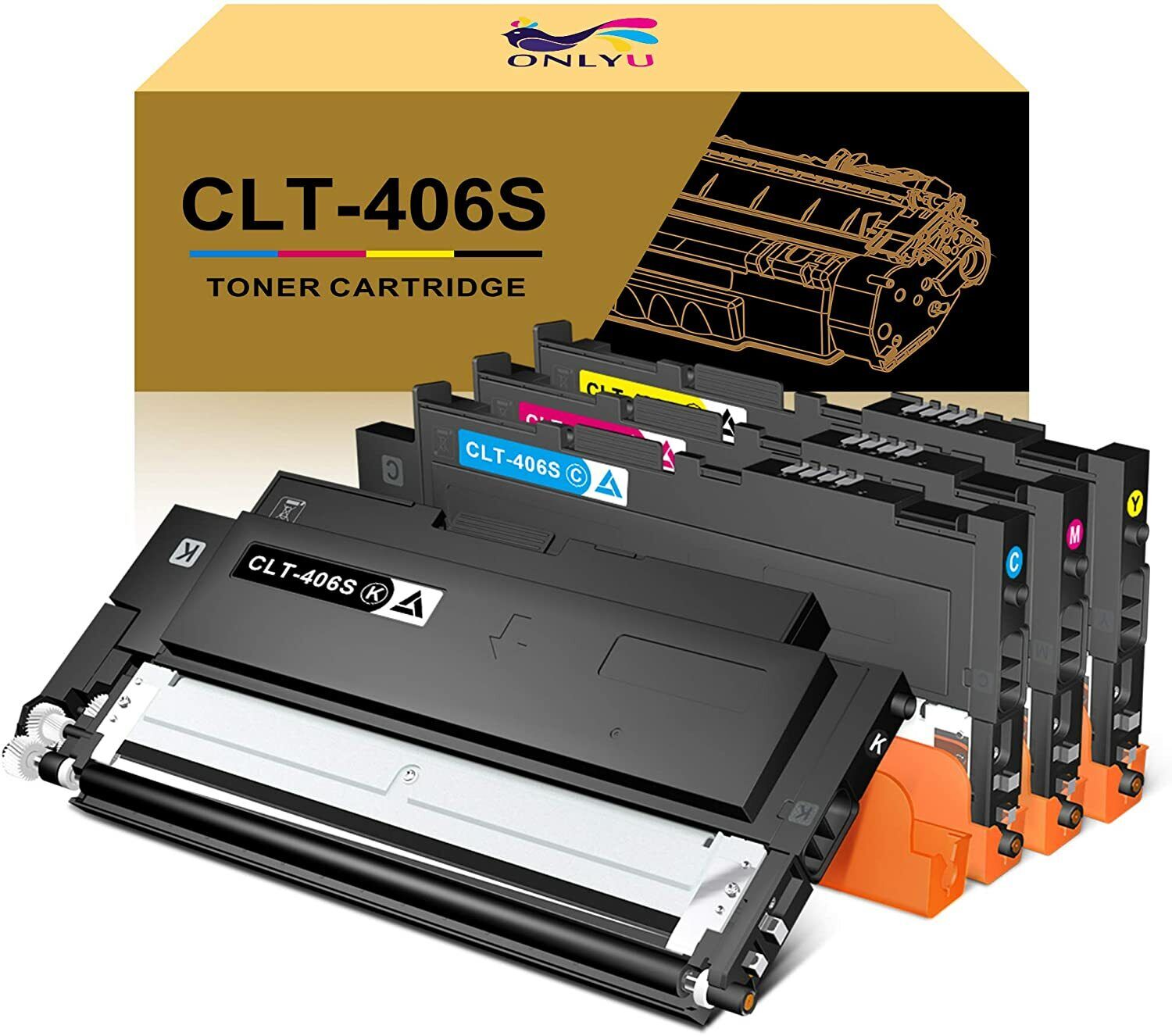 4 CLT-406S CLT-K406S C406S M406S Y406S Toner Set For Samsung Xpress C410W C460FW