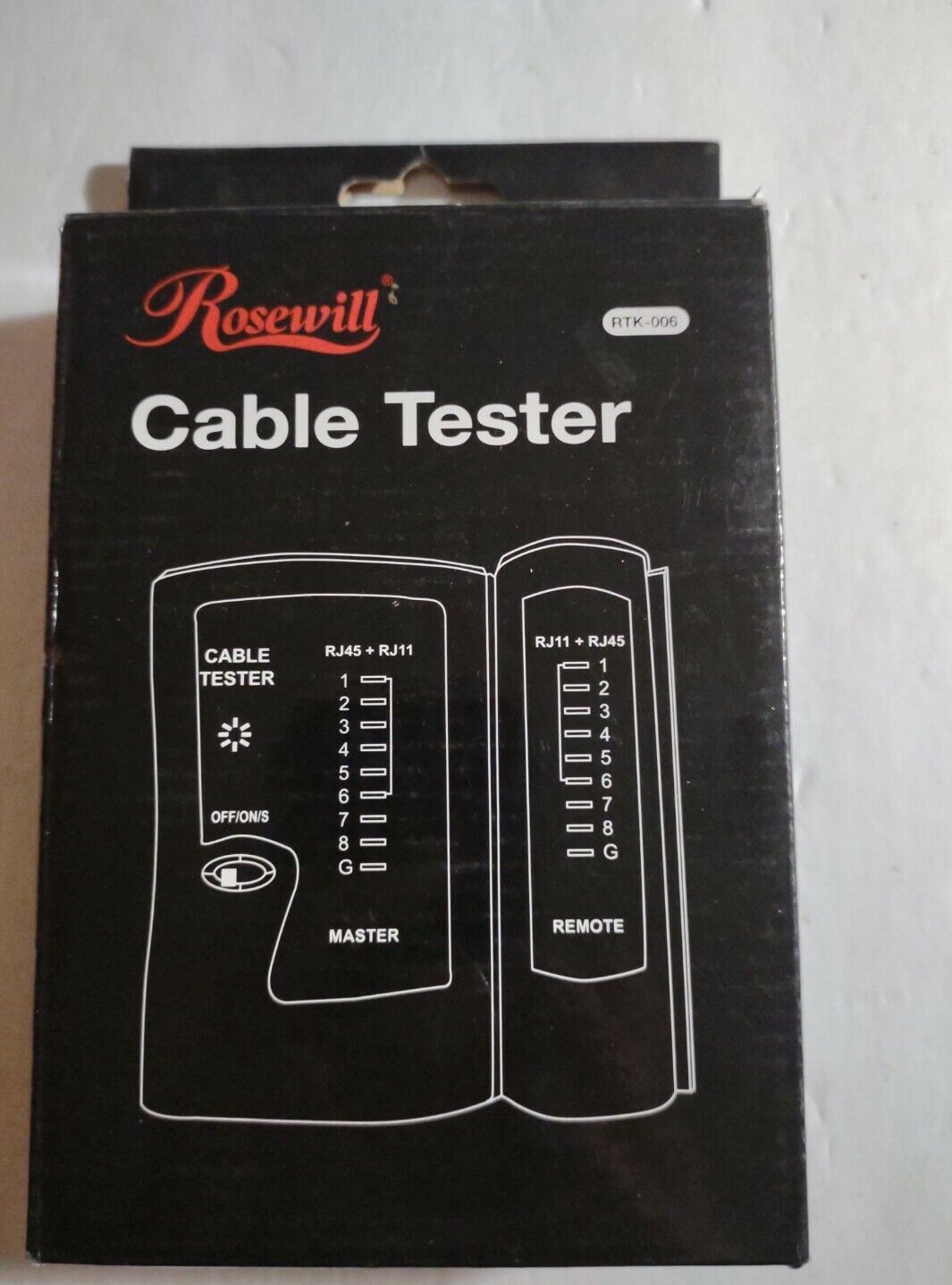 New Rosewill Network Cable Tester RTK-006 10Base-2 Ethernet RJ-11 RJ45 