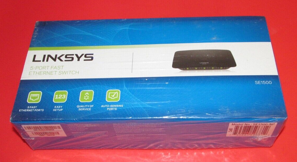 Linksys SE1500 5-Port Fast 10/100 Ethernet Switch - NEW & SEALED SE1500-NP