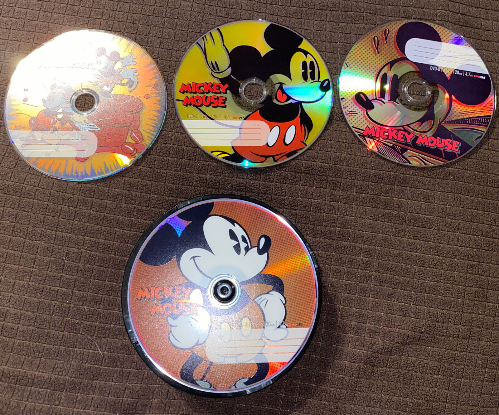 Blank Disney Mickey Mouse Pattern DVD-R 120 Min 4.7GB Lot of 24 Movie Music