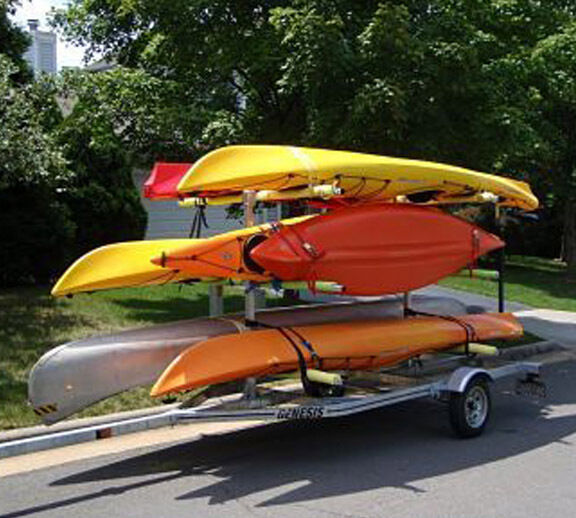 6 Canoe / 12 Kayak Galvanized Trailer NEW watersports