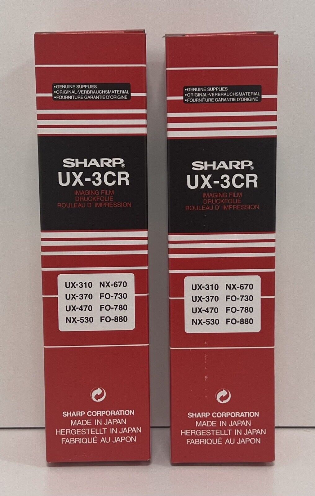 Sharp UX-3CR Fax Machine Imaging Film  New - 2 Boxes 2 rolls each box (J)