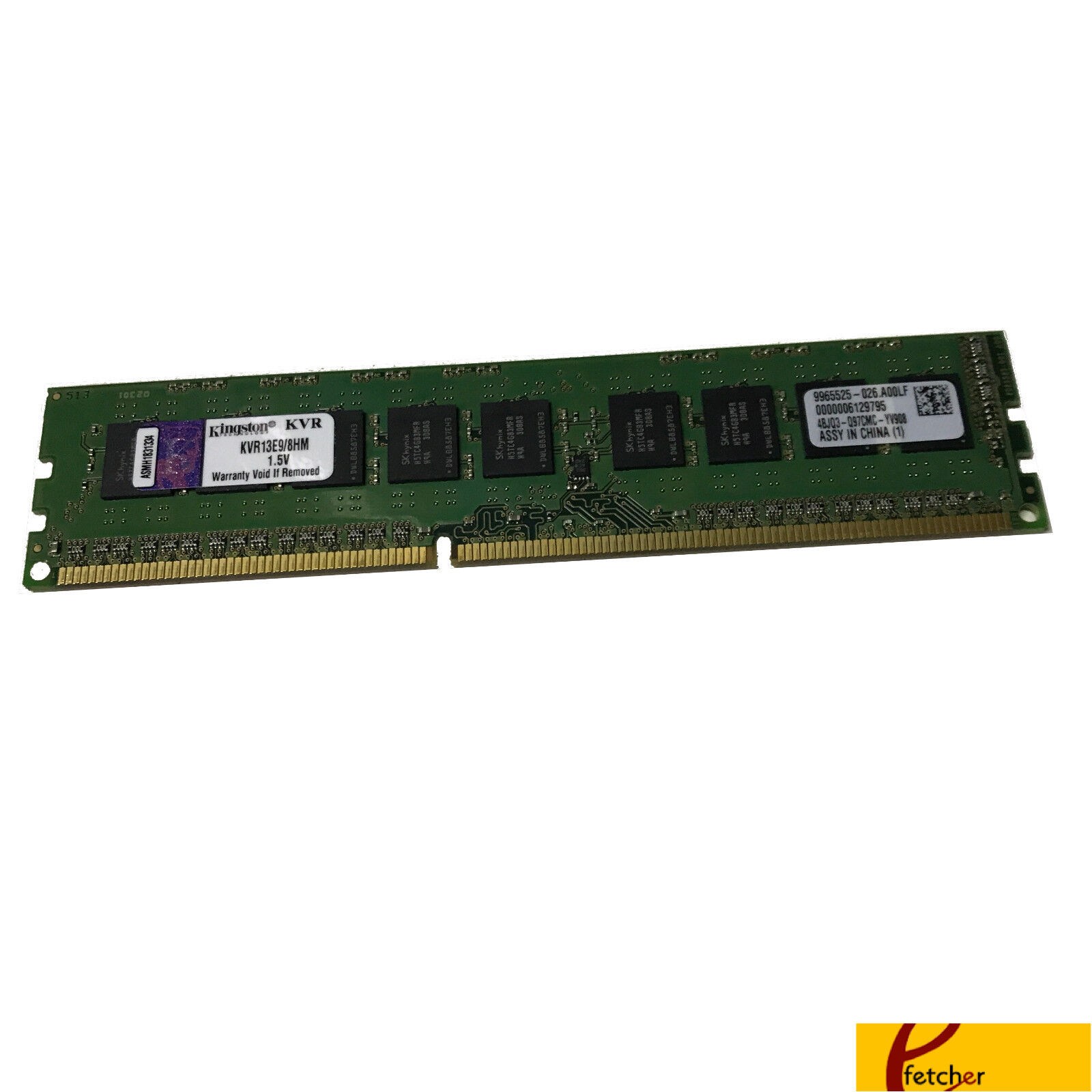 Kingston PC3-10600 8 GB DIMM 1333 MHz PC3-10600 DDR3 SDRAM Memory (KVR13E9/8HM)