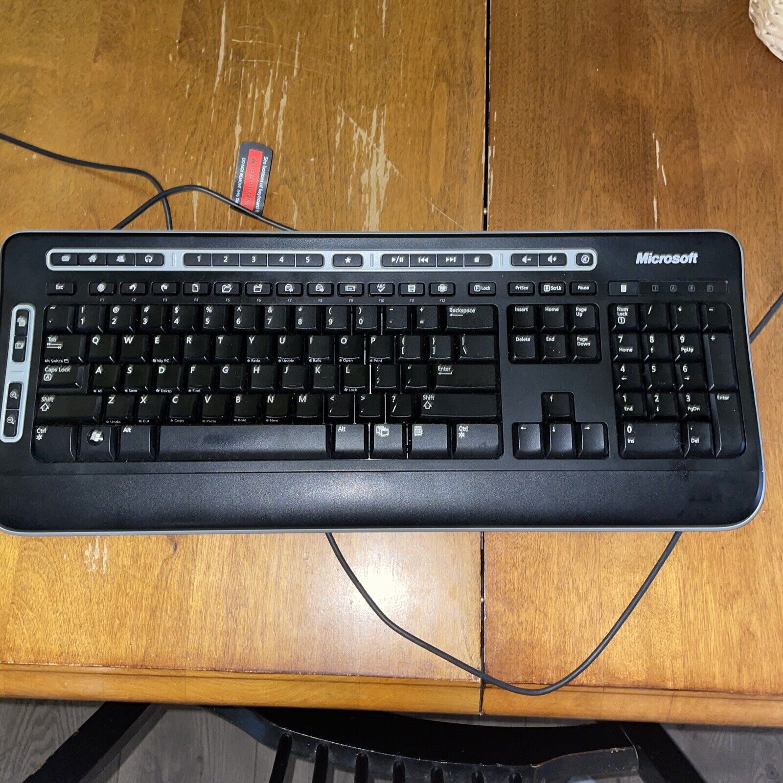 Microsoft Digital Media Keyboard 3000 Model 1343 USB Wired Multimedia - TESTED