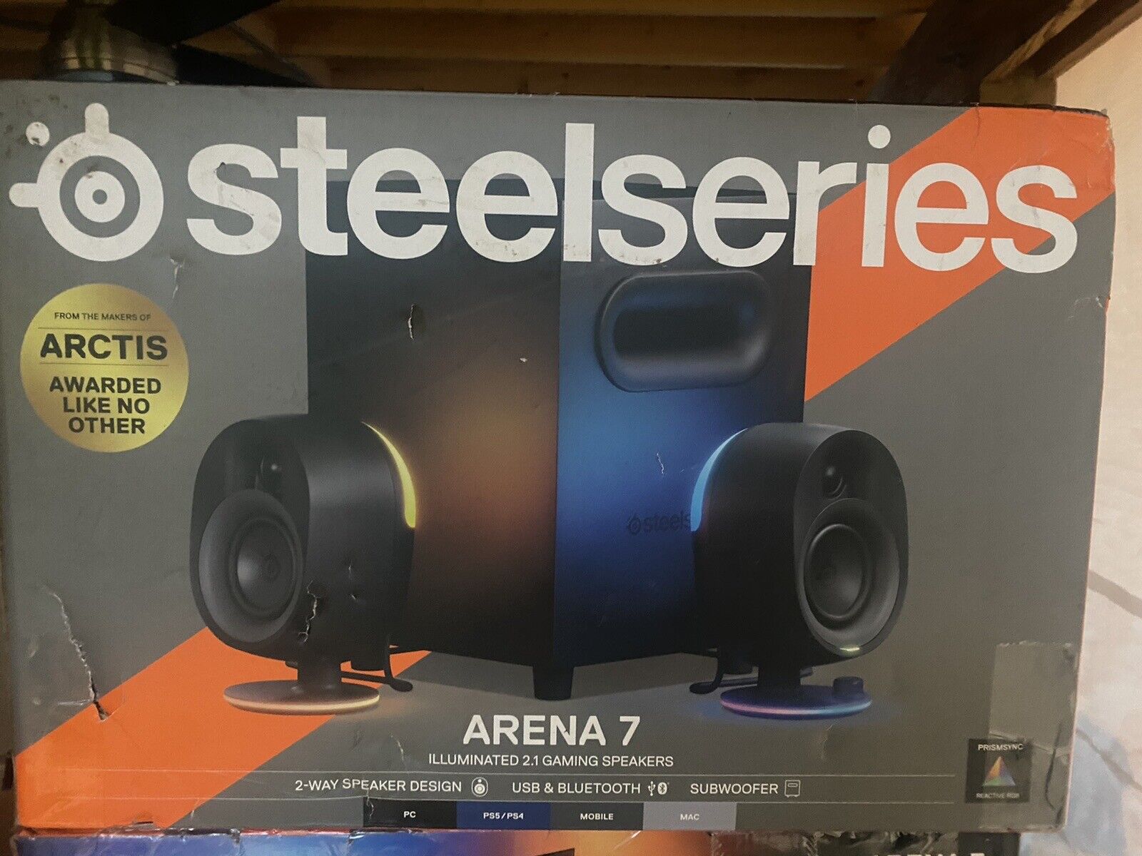 SteelSeries - Arena 7 2.1 Bluetooth Gaming Speakers with RGB Lighting (3 PC