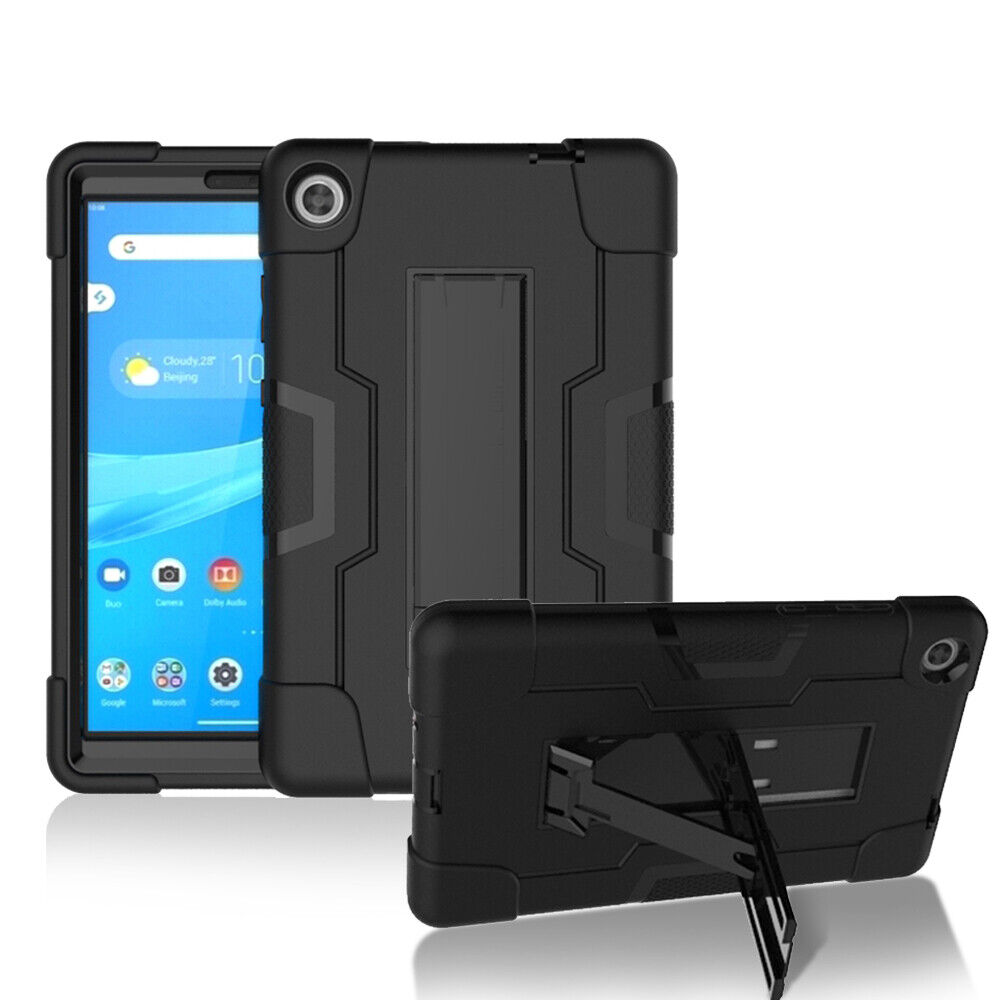 For Lenovo M8 3rd 4th Gen Case Shockproof Heavy Duty Hard Rubber With Kickstand