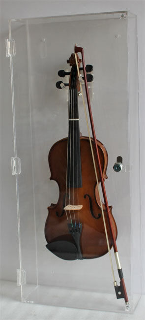 Clear Acrylic Display Case for Violin Ukulele Cello Mandolin Banjos, AC-AVD03