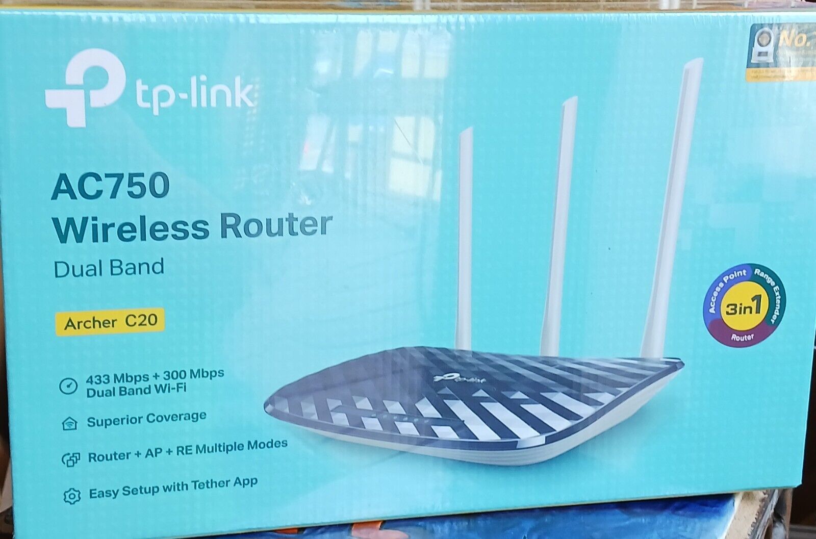 TP-LINK AC750 Archer C20 Wireless Dual Band Router.  Brand New Sealed