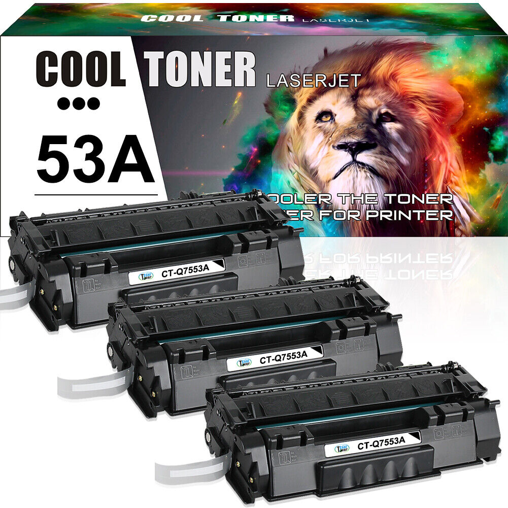 3x Black Toner Compatible with HP Q7553A 53A LaserJet M2727nf MFP P2015d P2015dn