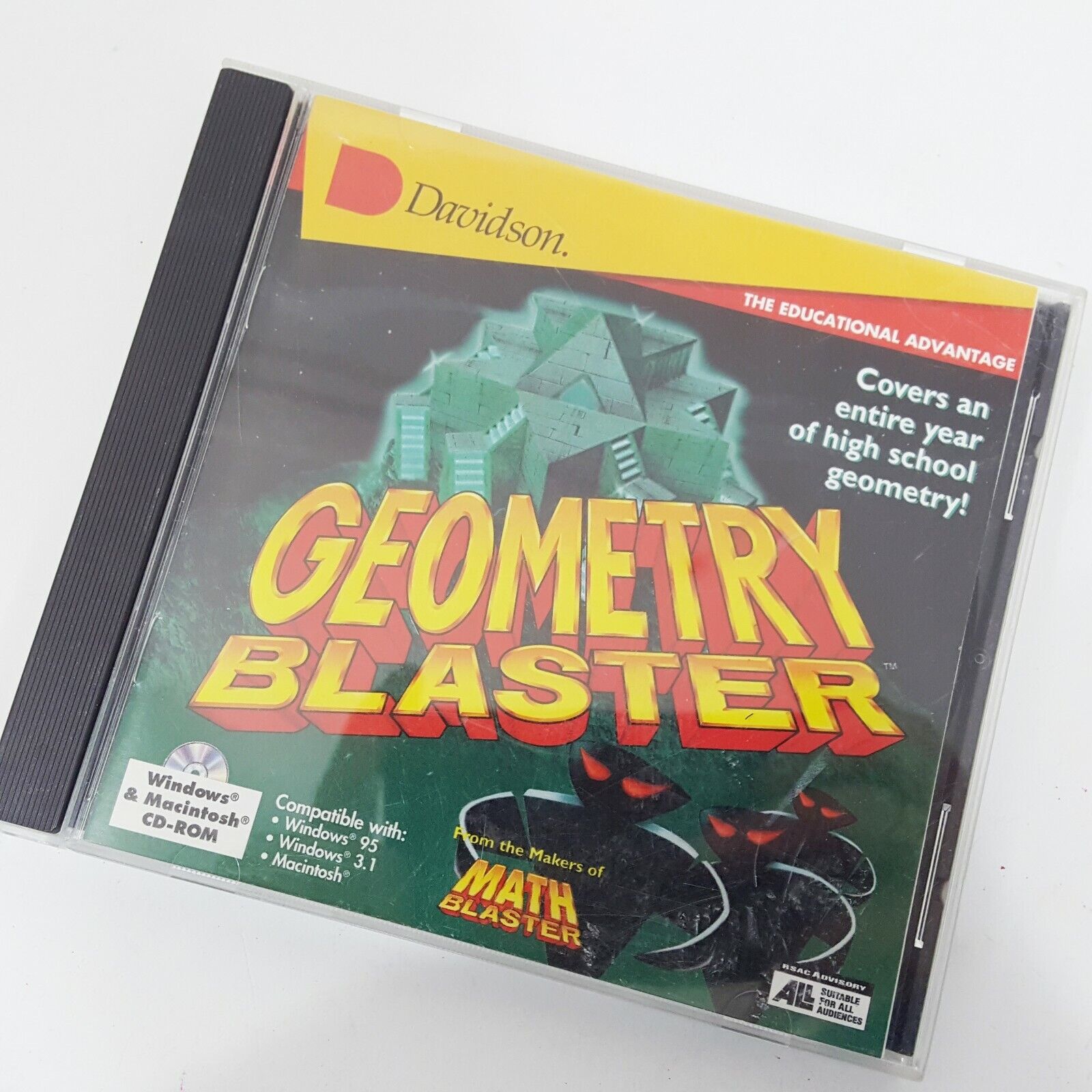 Davidson Geometry Blaster The Math Educational Advantage PC CD Rom Computer Game