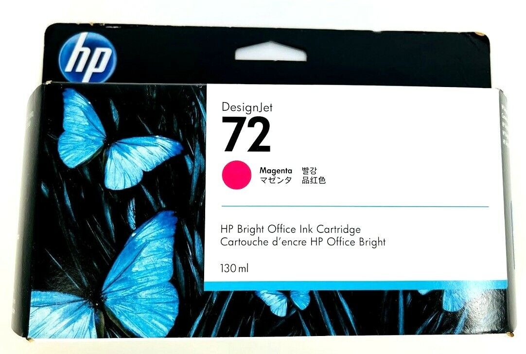 Genuine HP 72 Magenta Ink Cartridge C9372A,  DesignJet 130ml NEW SEALED Box