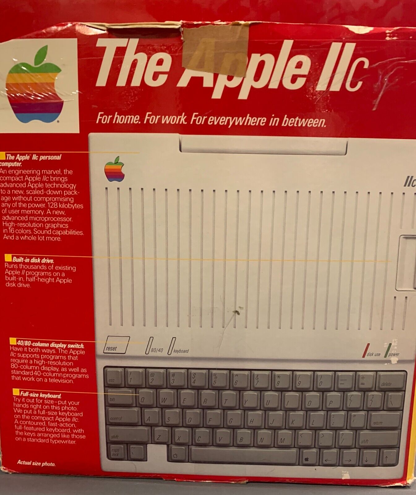 Boxed Apple IIc Computer-With Mouse, Printer Port Adapter, Power Supply- Vintage