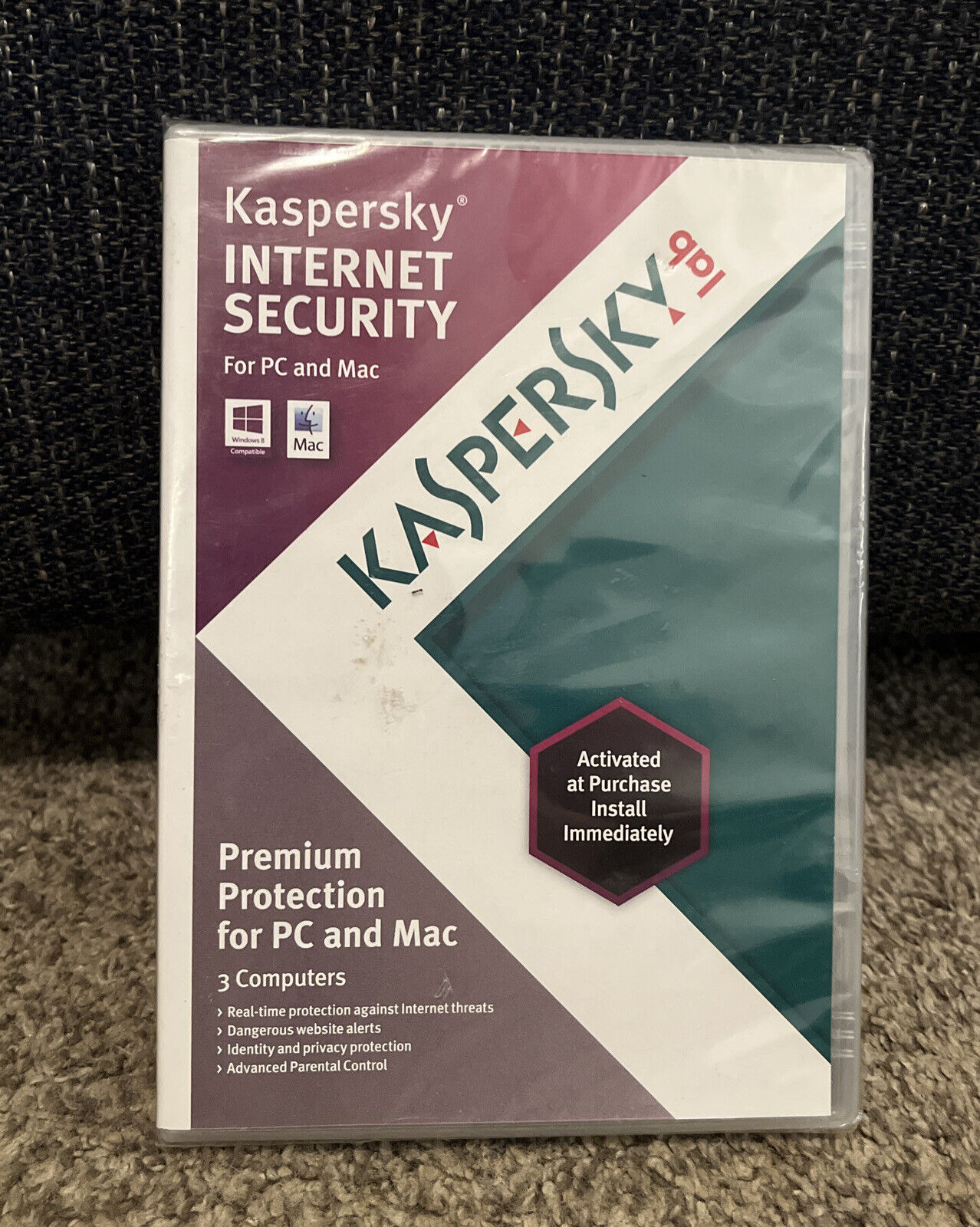 Unopened Kaspersky Lab Internet Security for PC or Mac for 3 Computers 2012