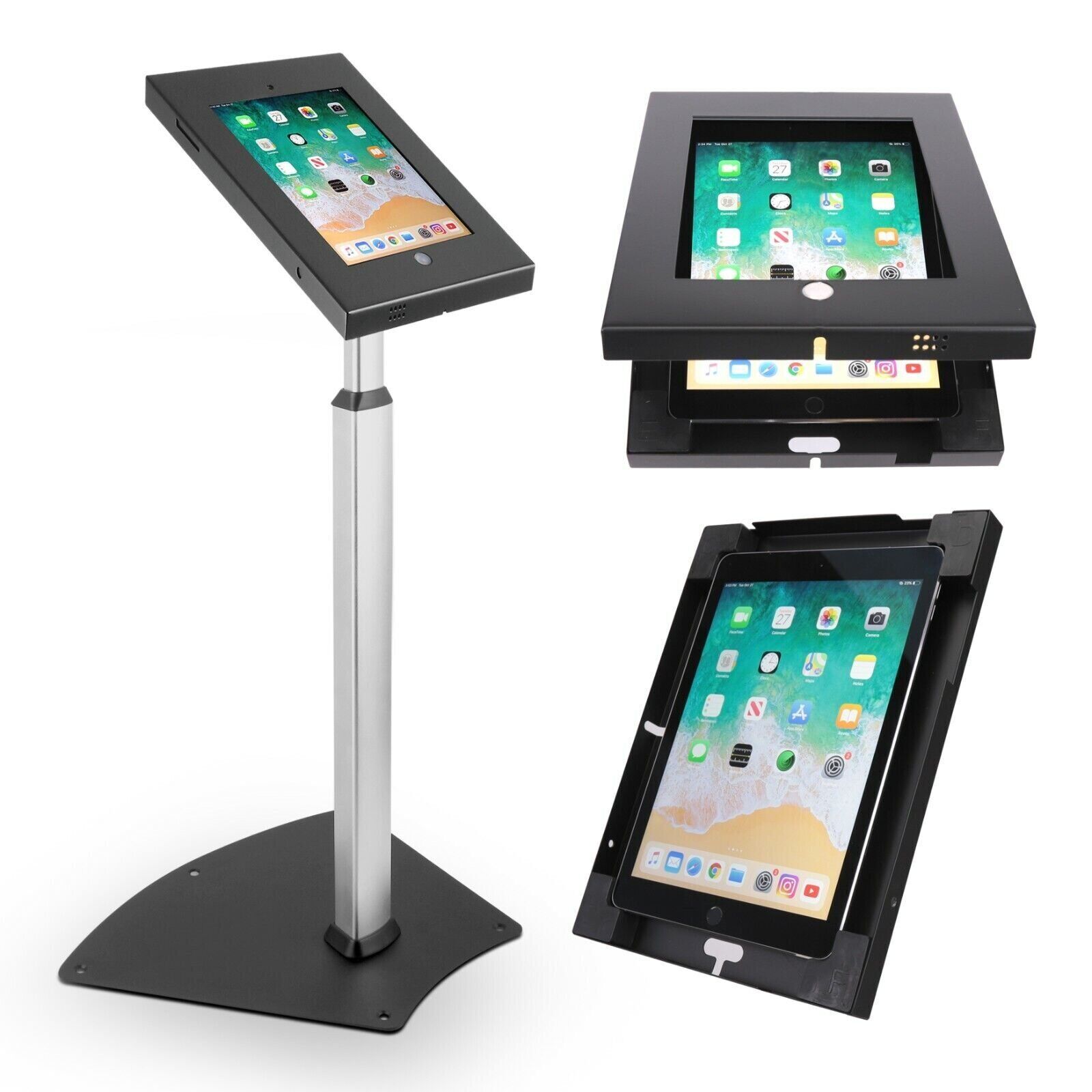 Pyle Universal Anti-Theft Floor Stand Holder/Display Case for iPads 2/3/4/Air