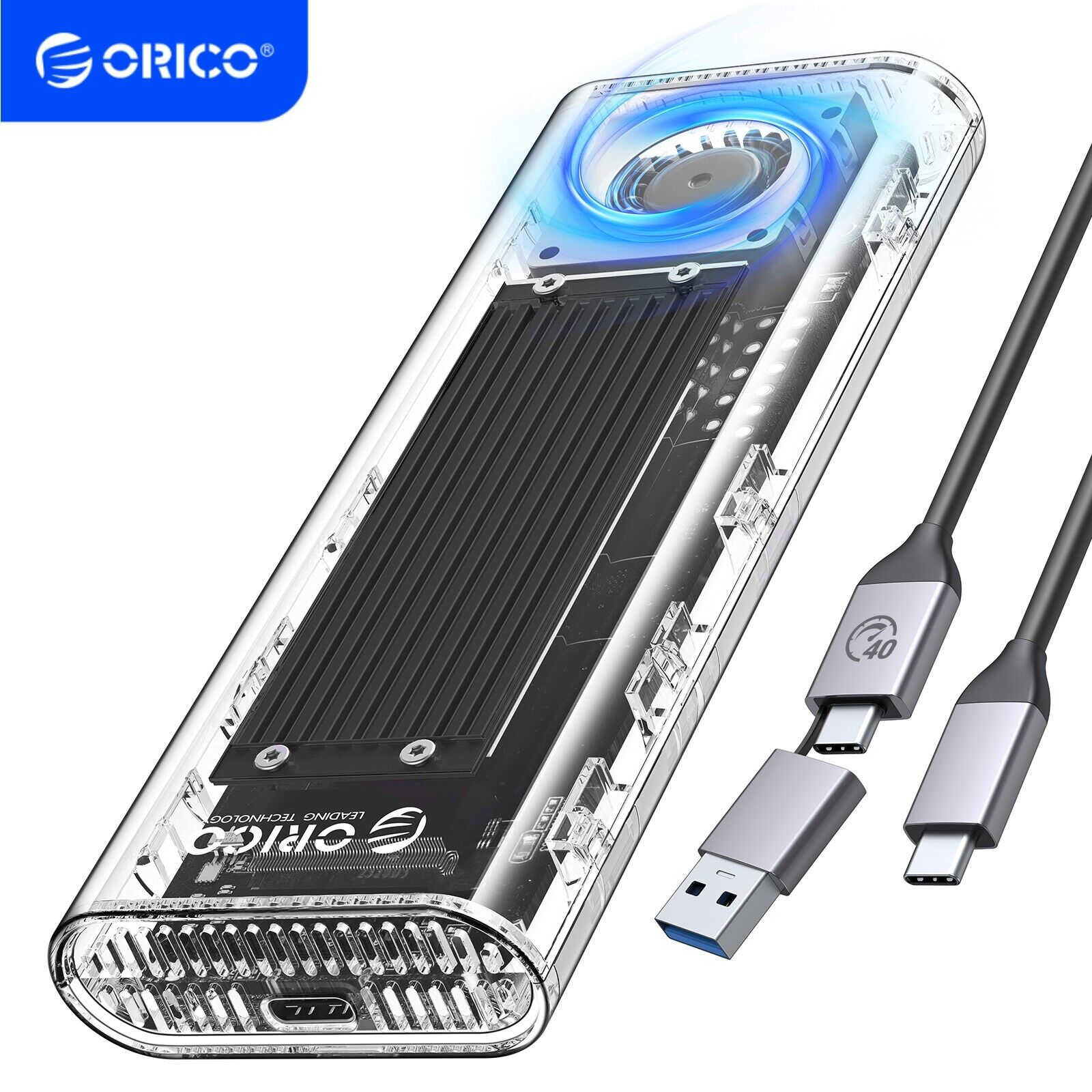 ORICO USB4 40Gbps Thunderbolt 3 NVME PCIE M.2 SSD Enclosure Aluminum Type C Case