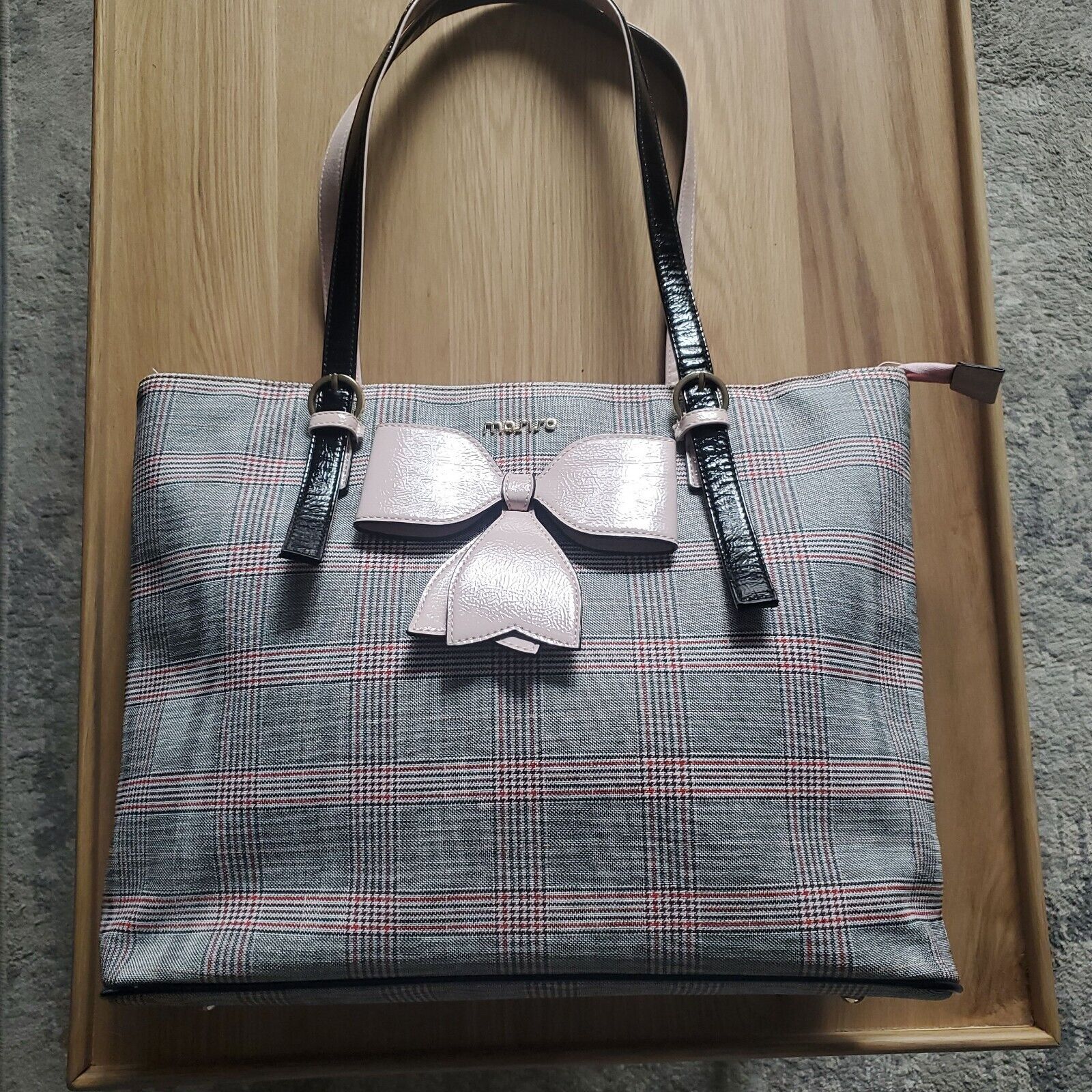 mosiso Women Pink/black 17.3  laptop Fashion Large Tote bag