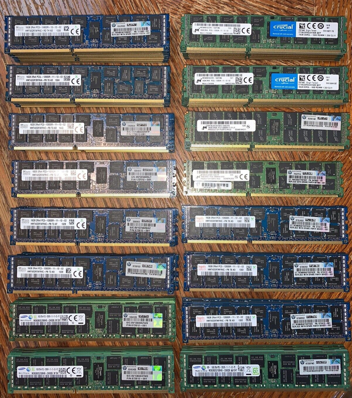 Lot 86 Sticks Samsung Hynix MIXED BRAND ECC PC3 PC3L DDR3 16GB Server Memory RAM