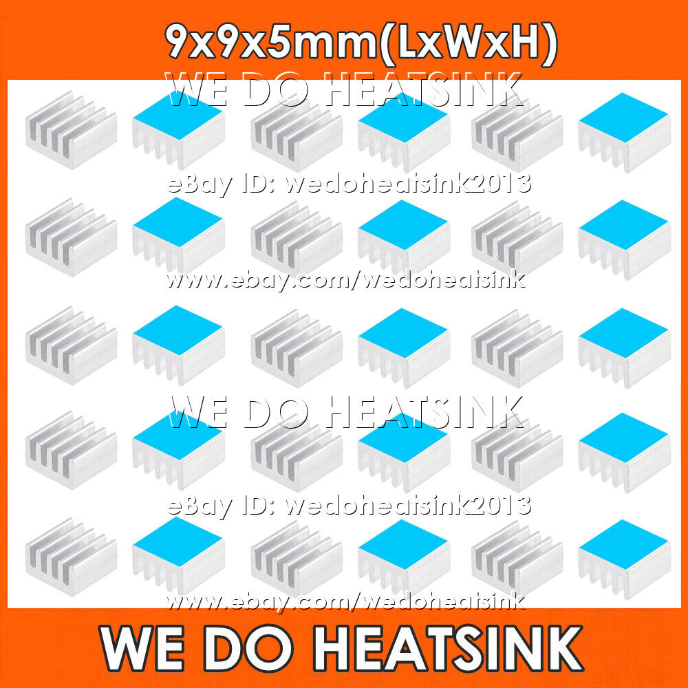 9x9x5mm Heatsink 5 Color Radiator Cooler With Thermal Adhesive Tape for IC Chips