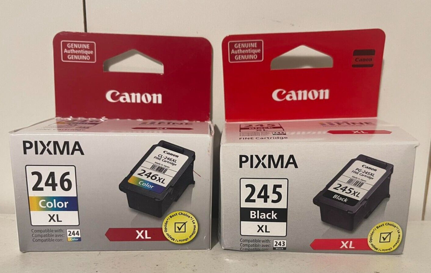 New Genuine Canon 245XL 246XL Black Color Ink Cartridges PIXMA iP2820, MG2420