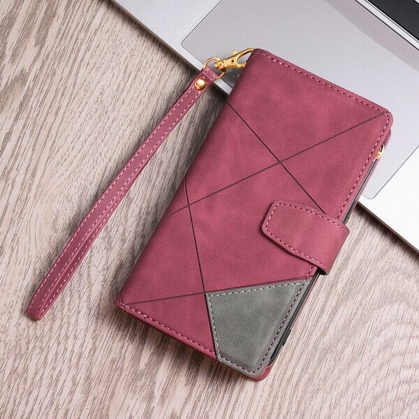  Card Wallet Zipper Leather Cover Case For S23 S22 S21 Ultra A12 A13 A53