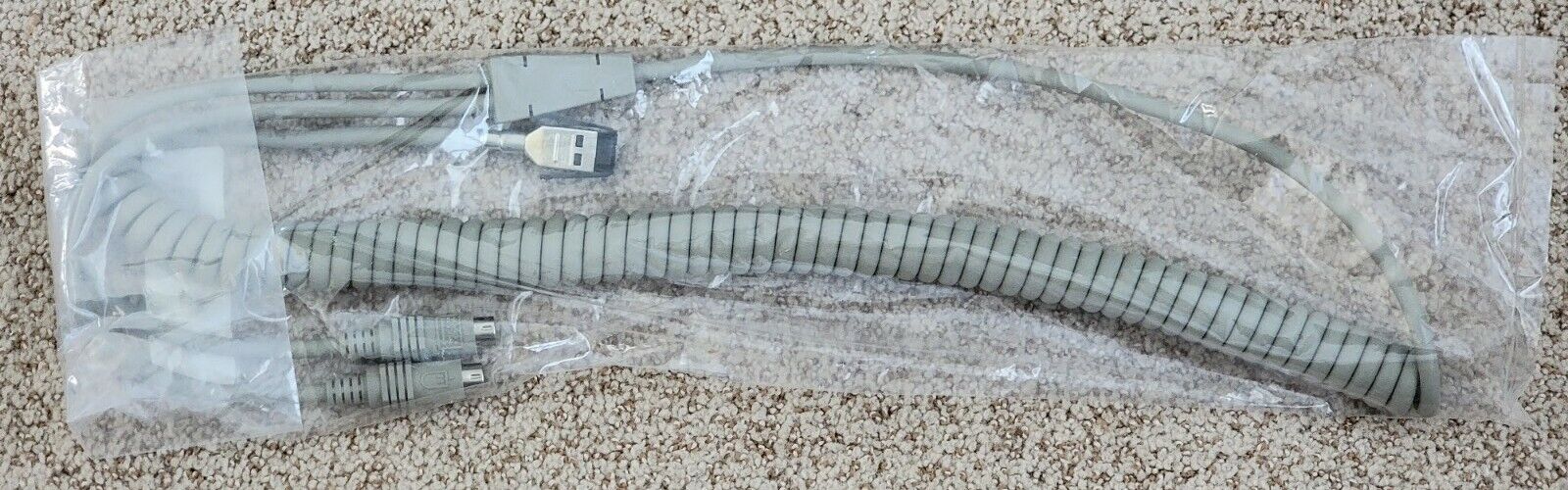 New IBM LEXMARK Model M Coiled SDL to PS/2 Y Cable Cord Keyboard Trackball Mouse