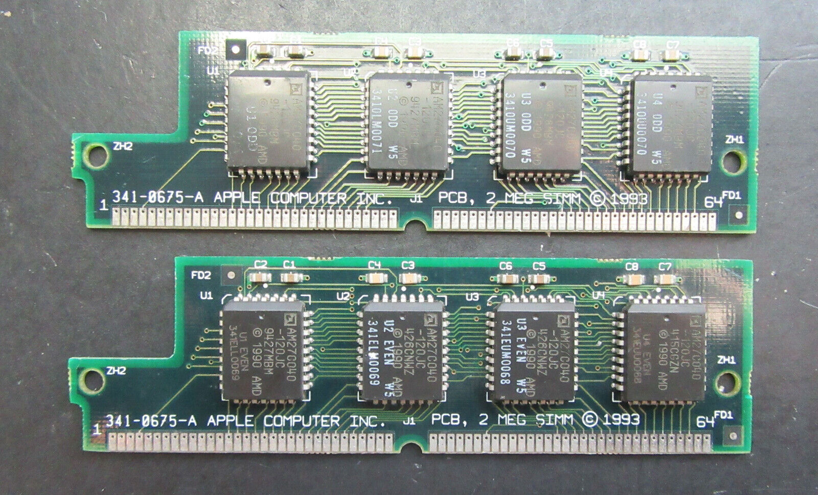 Genuine Vintage Rare 4MB (2x 2Mb) Apple 341-0675-A Memory Modules