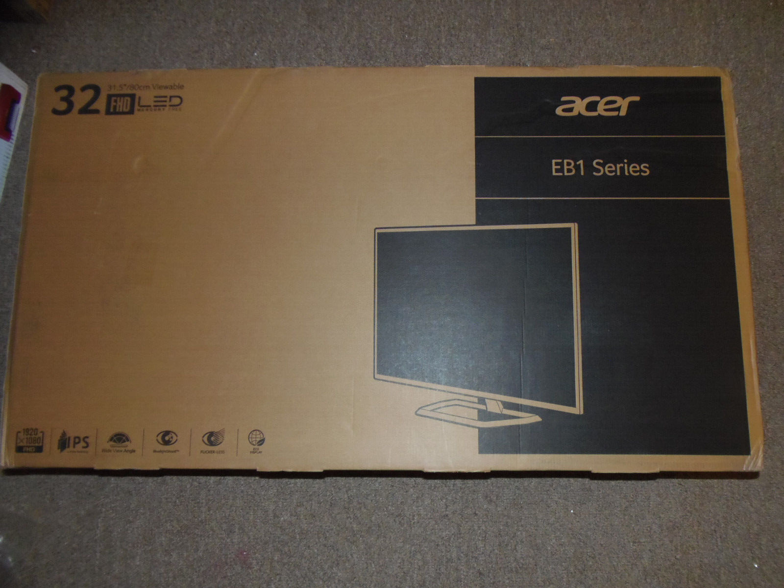 New Sealed Acer EB321HQ 32” Widescreen IPS LCD Monitor EB1 Series - Black