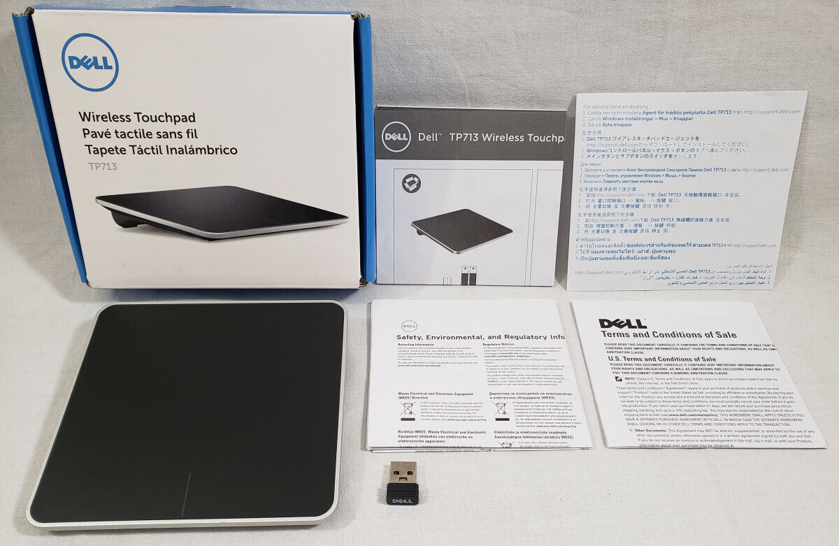 Dell Wireless Mouse Touchpad + USB dongle Nub track Touch pad TP713