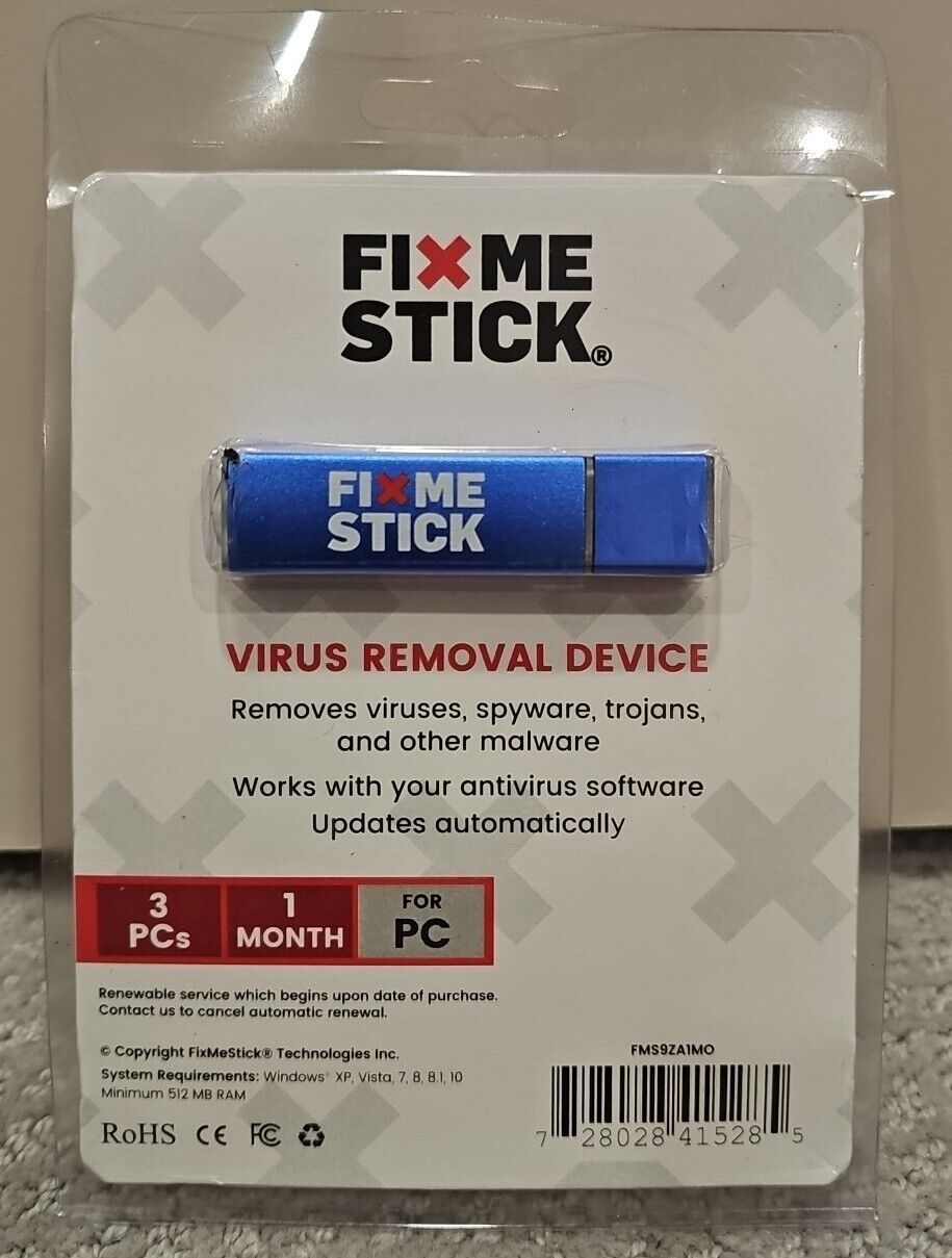 Fix Me Stick Virus Removal Device - USB Dongle Spyware Trojans Malware 