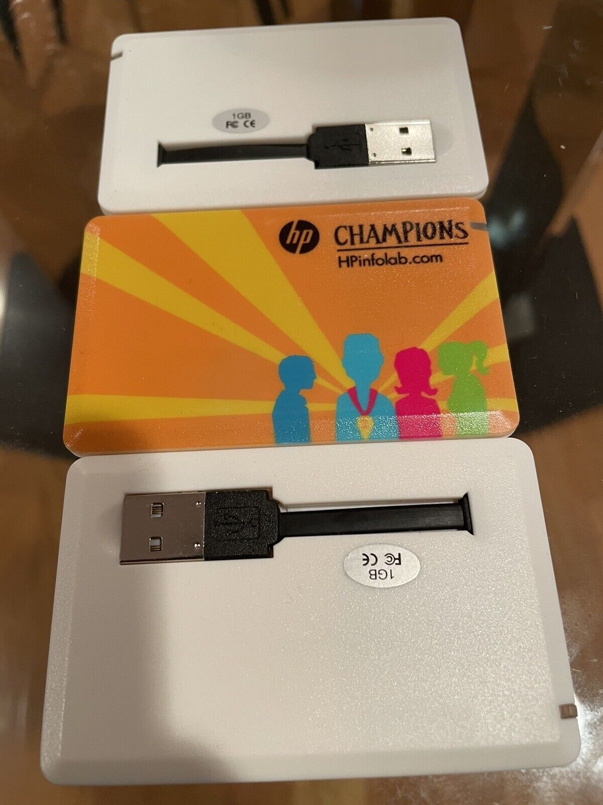 Lot Of 3 UNIQUE HP Credit Card Style USB Flash Drives