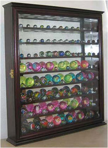 Bouncy Ball/Marble Ball Display Case Shadow Box Wall Cabinet, MB02-CH