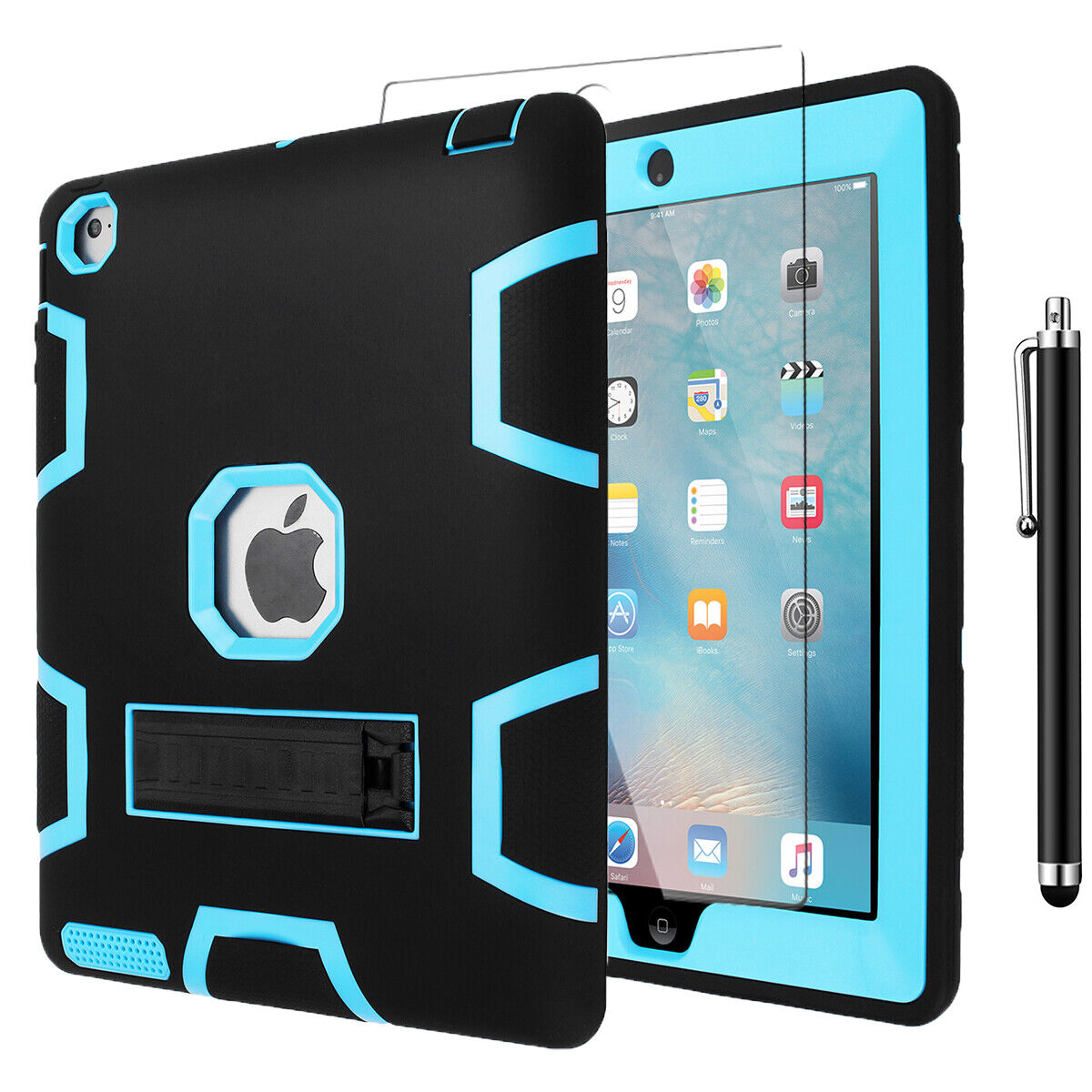 For iPad 2nd/3rd/4th Gen 9.7-inch Case Gen Kickstand Cover+Screen Protector+Pen