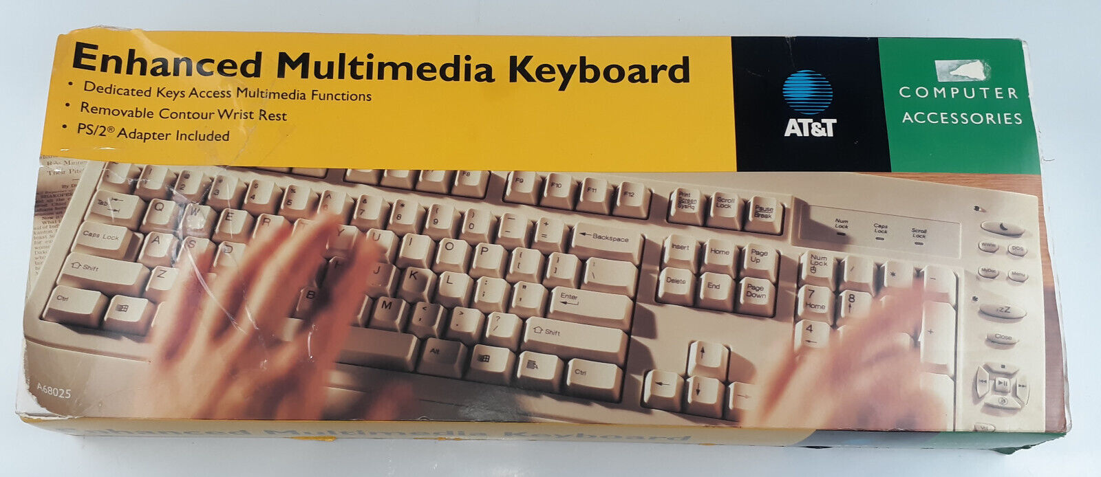 VTG 1998 AT&T Enhanced Multimedia Computer Keyboard PS/2 A68025 NOS Open Box