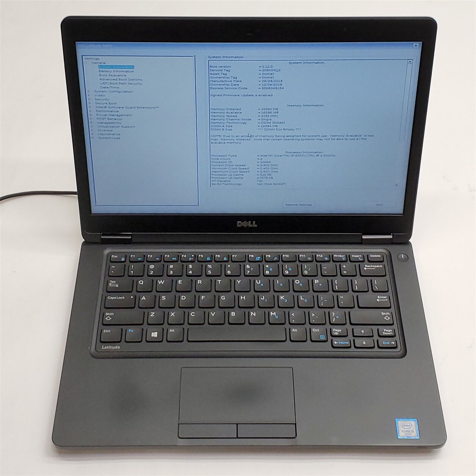 Dell Latitude 5480 Laptop Intel Core i5 6300U 2.40GHZ CPU 14