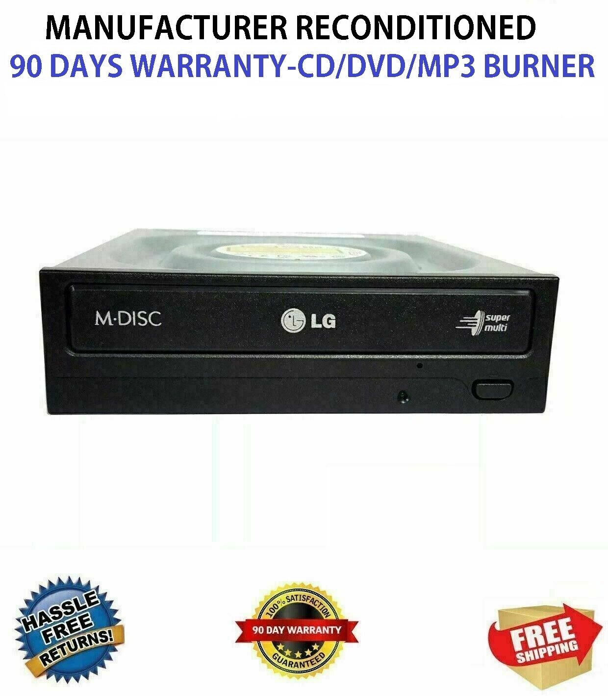 LG GH24 Internal SATA 24x DVD CD +/-R & RW DL Disc Burner Re-Writer Drive Bulk