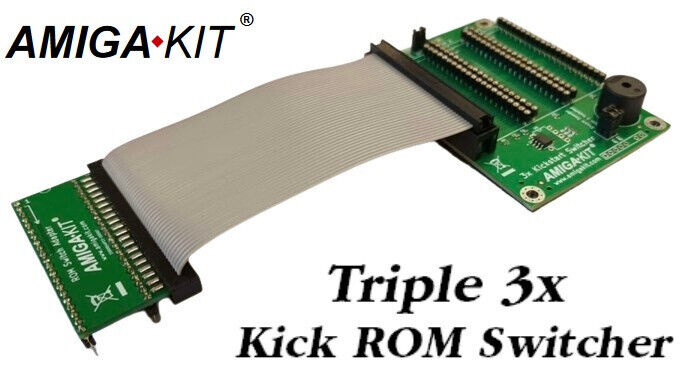 Triple 3x Kickstart ROM Switcher A500 A600 A2000  for Commodore Amiga 500 2000