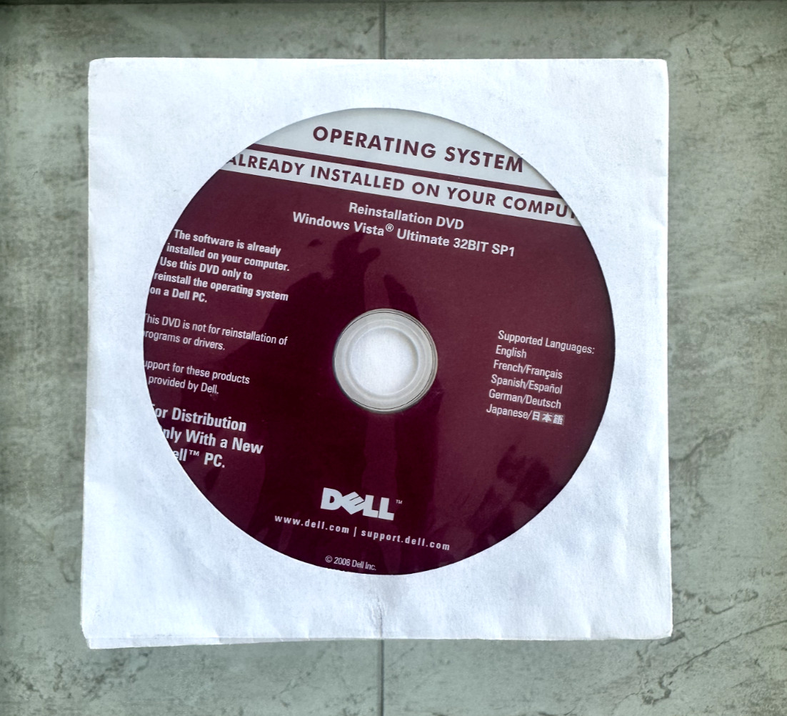Windows Vista Ultimate 32Bit SP1 Reinstallation DVD