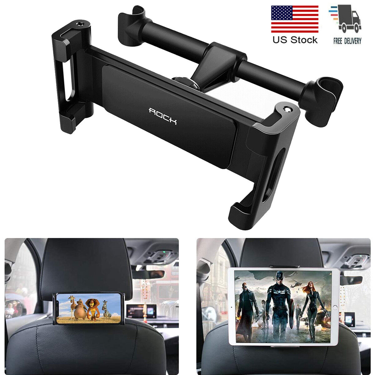 Car Headrest Tablet Holder Back Seat 360° Mount Stand For iPad 2 3 4 Air Galaxy