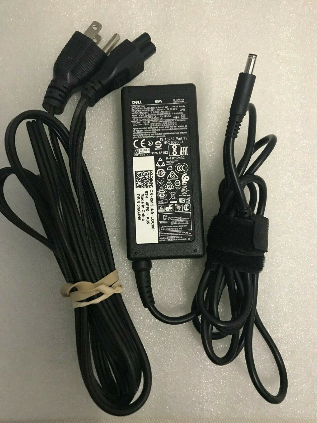Genuine Dell 65W AC Adapter small tip (4.5mm) for Chromebook Inspiron XPS