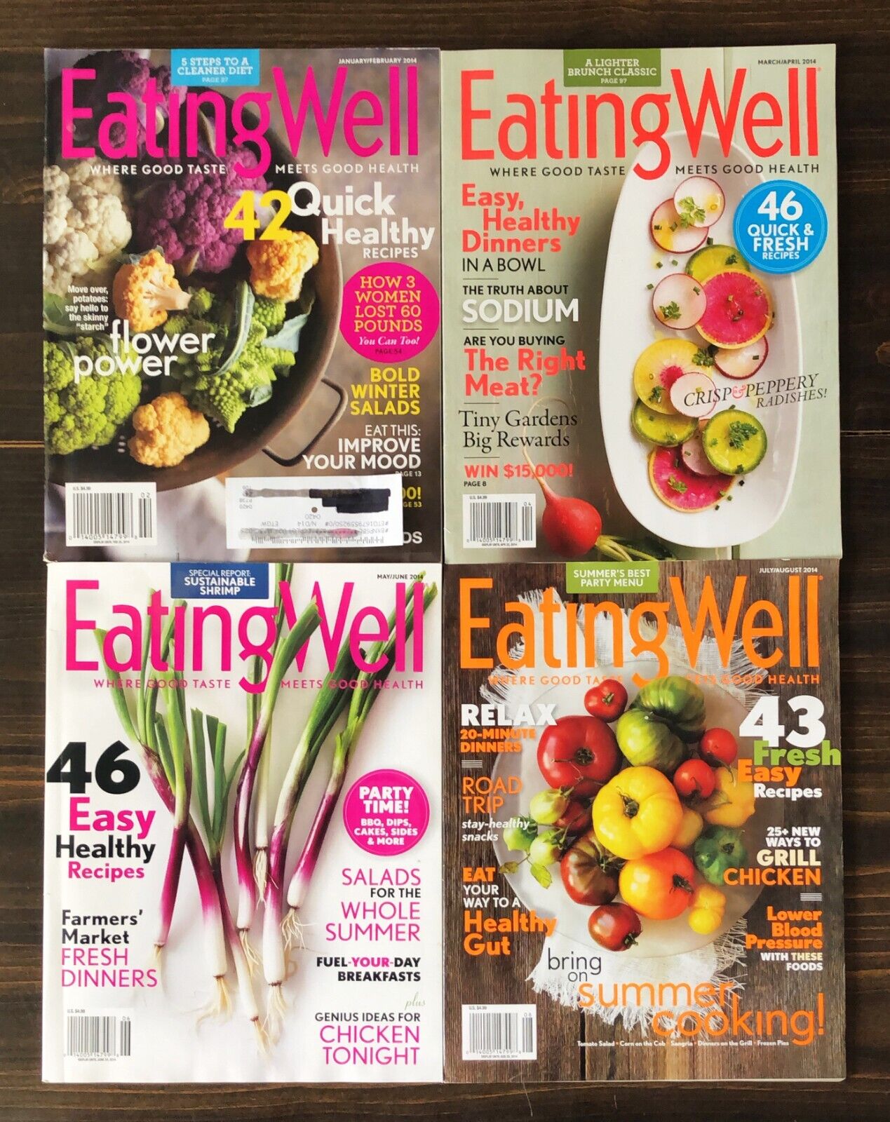 Eating Well Magazine 2014, Lot 0f 4