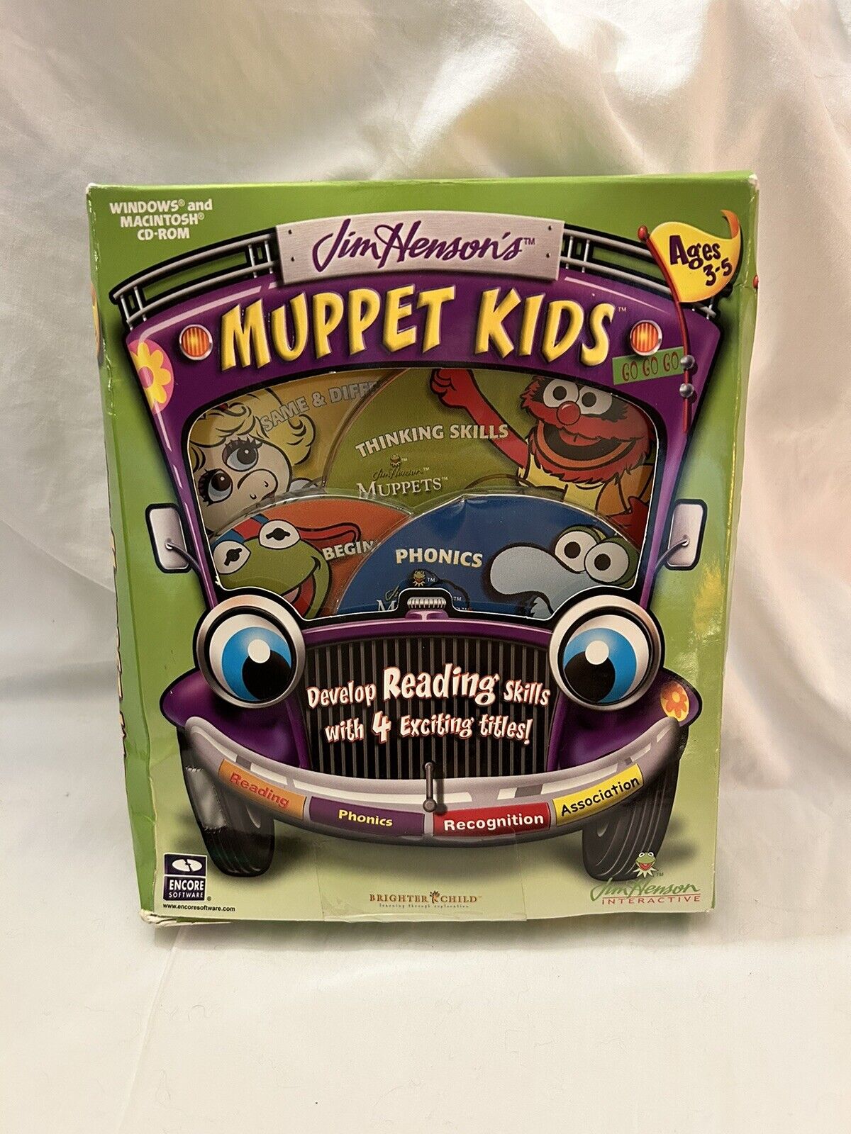 VERY RARE Jim Henson’s Interactive Muppet Kids COMPLETE CD ROM Child Reading Set