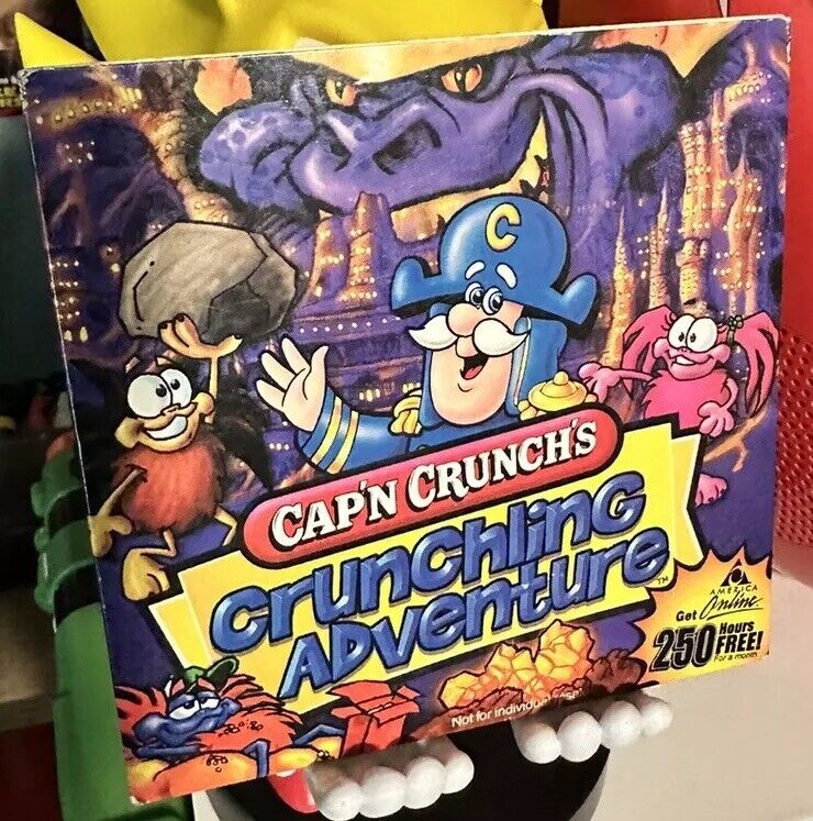 Cap\'n Crunch’s Crunchline Adventure PC/MAC CD Kids Save Creature Feed Cereal