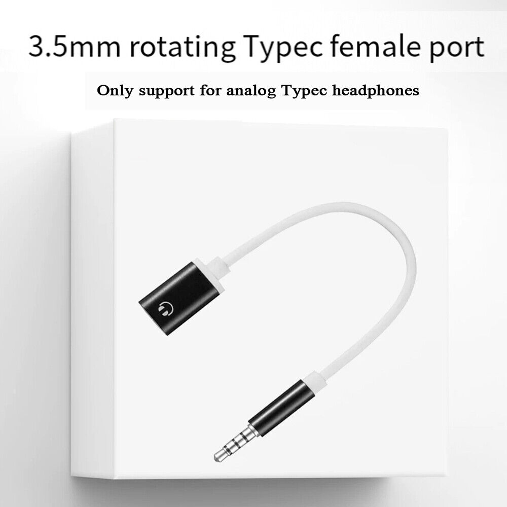 3.5mm Male to Type-c Female USB C Aux Audio Cable Converter Lead Cable Adapter