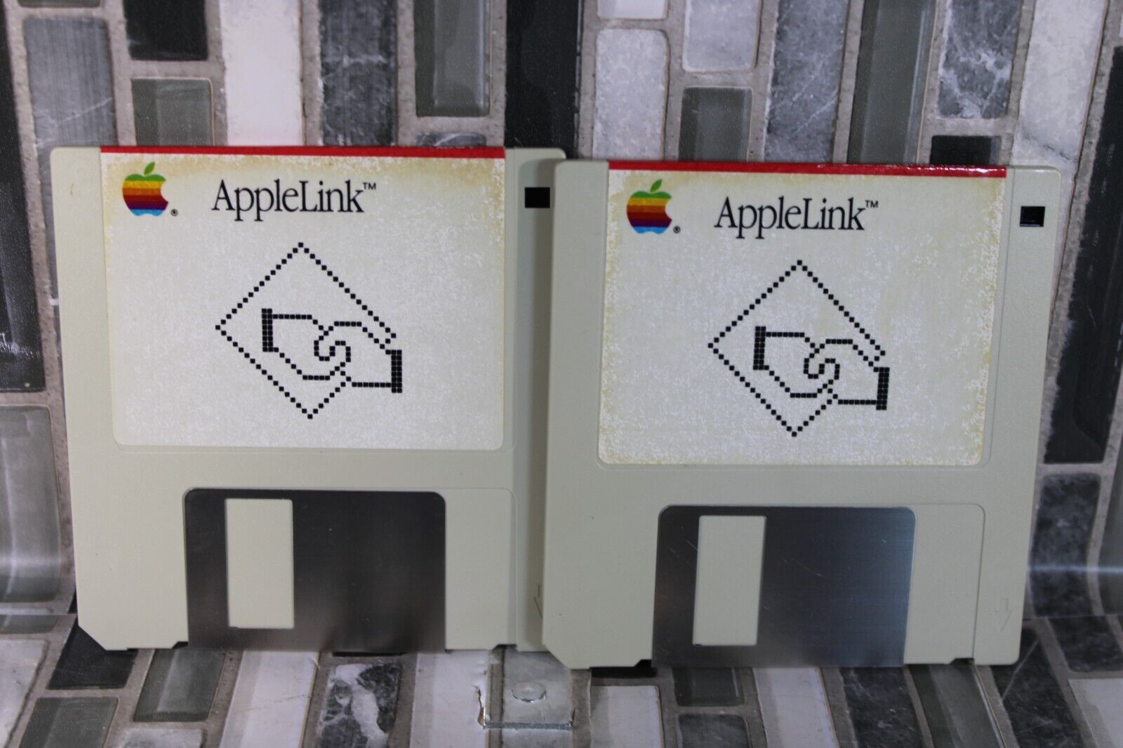 Vintage 1980's Applelink Floppy Disk Set of 2